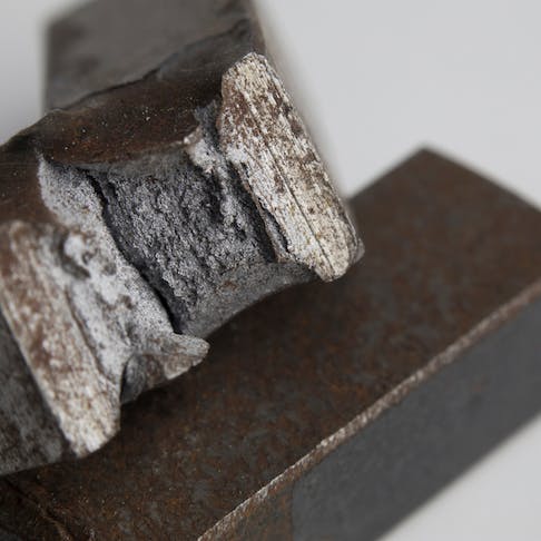 Low carbon steel that has been applied fracture test. Image Credit: Shutterstock.com/bartu