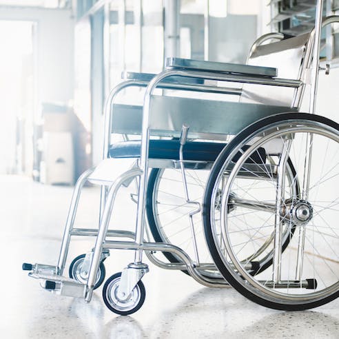 Aluminum wheelchair. Image Credit: Shutterstock.com/Jes2u.photo