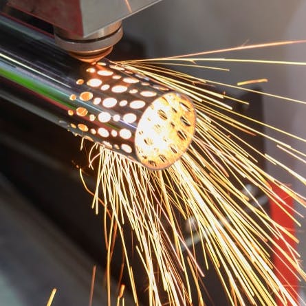 Tube cutting laser in action