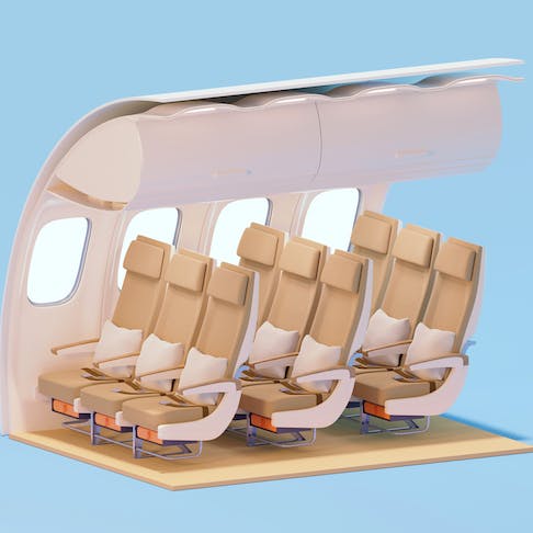 Rapid injection molded airplane seats. Image Credit: Shutterstock.com/tele52